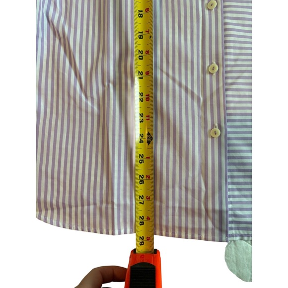NWT Hinson Wu Purple Lilac White Stripe 3/4 Margot Sleeve Shirt Top‎ Size 16 - Picture 16 of 16